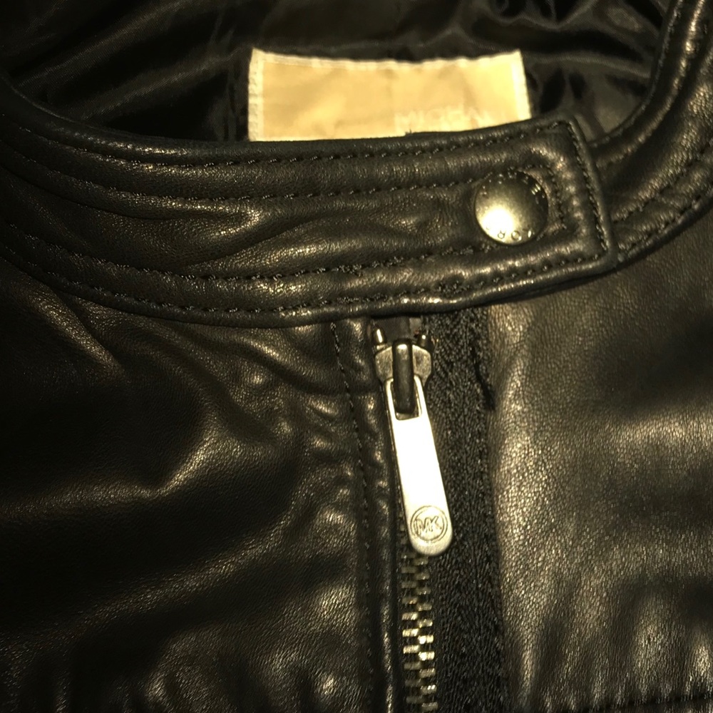 New Michael Michael Kors Moto Leather Jacket - Picture 3 of 6